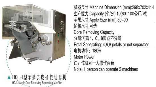 苹果去皮捅核切瓣机